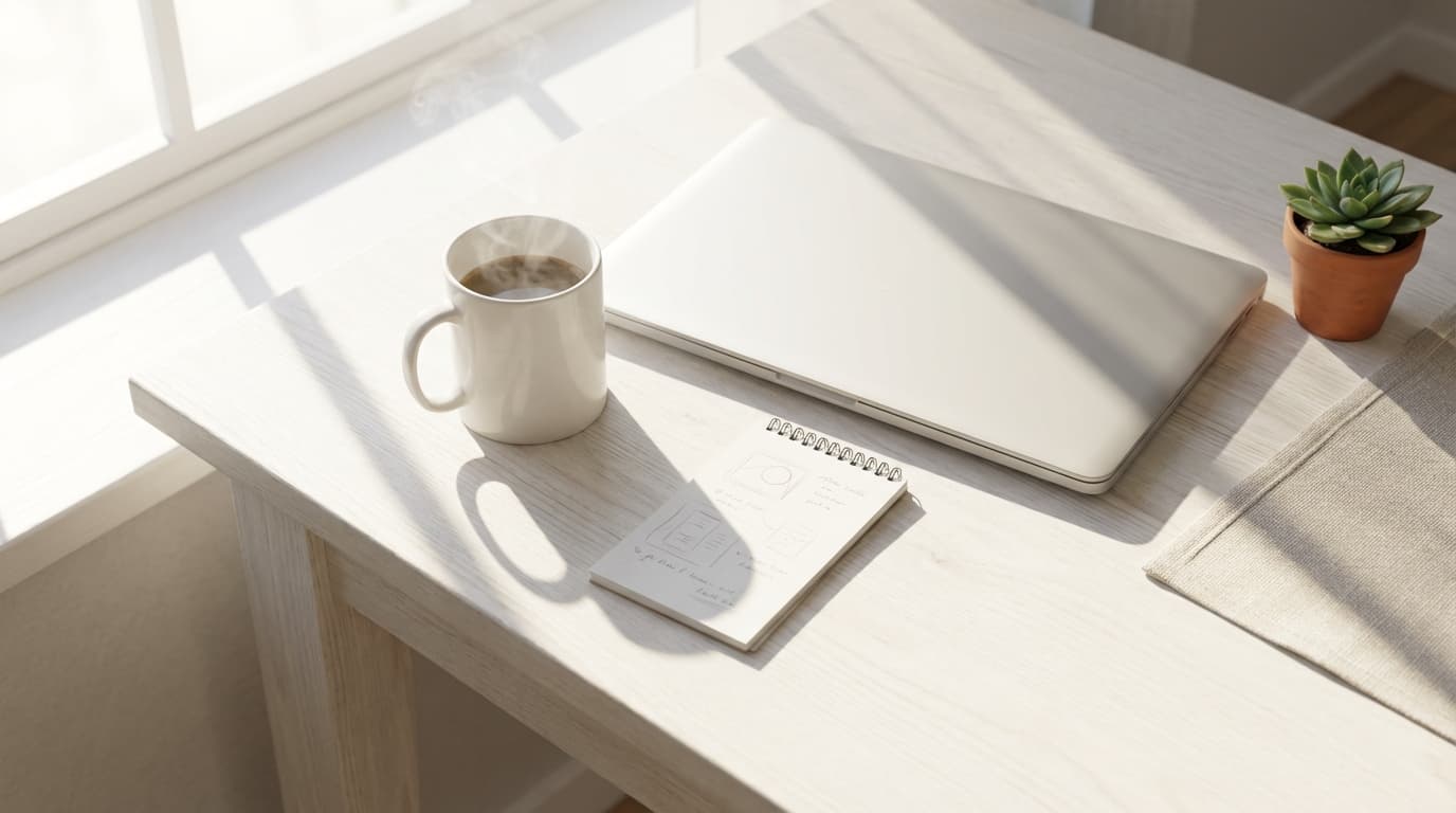 Healthcare marketing consultant reviewing strategy documents at desk