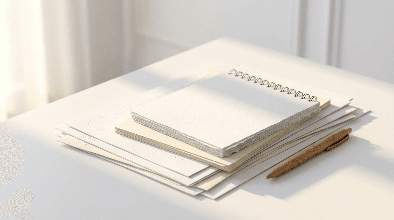 Healthcare brand differentiation strategy documents and guidelines on desk